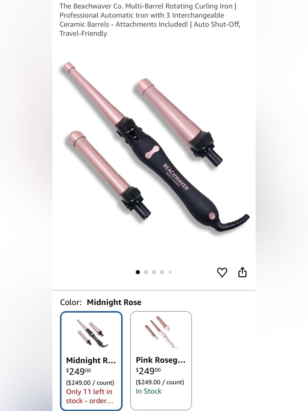 Beachwaver Multi Barrel Curling Wand Set in Rose Gold